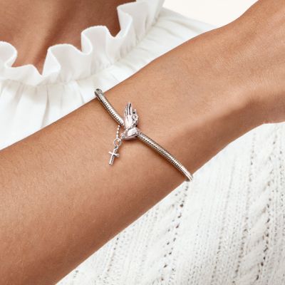 Praying Hands with Cross Charm