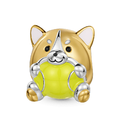 Corgi Holding Ball Charm