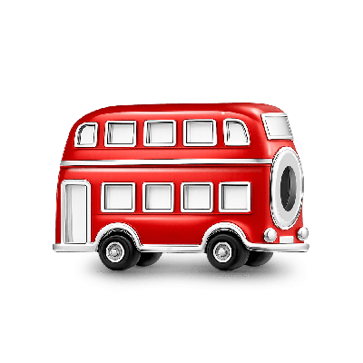 Red Double-Decker Bus Charm