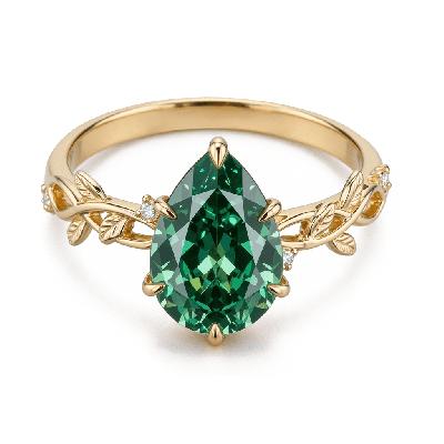 Branch Pear-Cut Ring