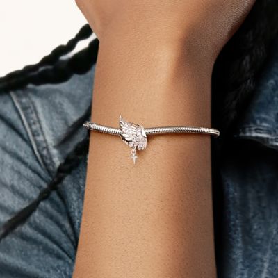 Angel Wing with Cross Charm