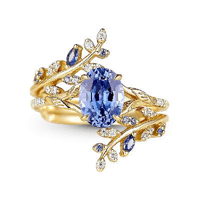 Vine Engagement Ring Set