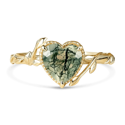 Agate Heart-cut Promise Ring