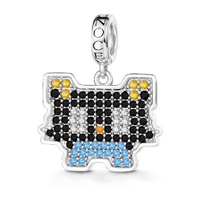 Pixel-Style Kitten Pendant