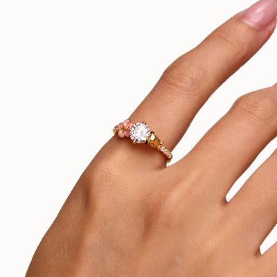 Snoopy Flower Round-Cut Ring