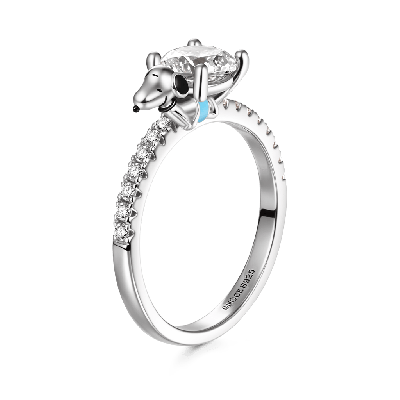 Snoopy Carrying Moissanite Ring