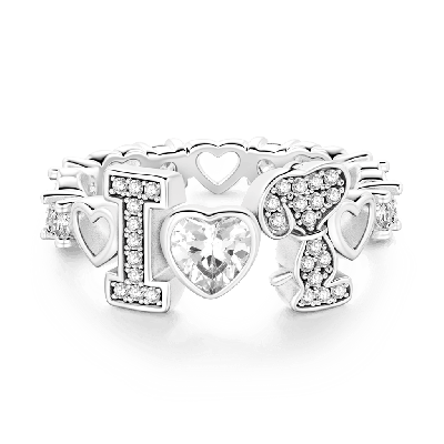 Snoopy Heart-Cut Ring