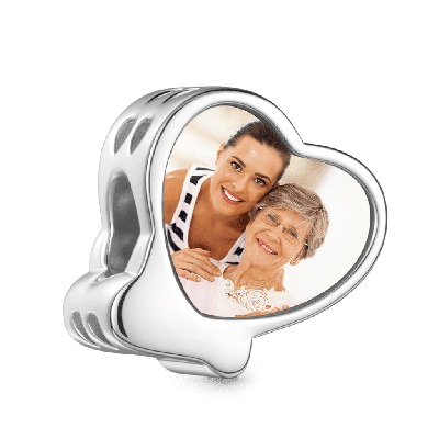 Mom Heart Photo Charm