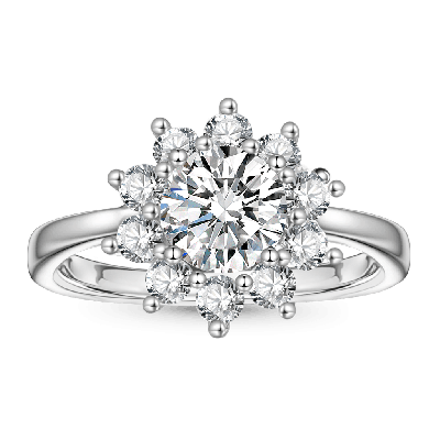 1ct D Color VVS Moissanite Snowflake Ring