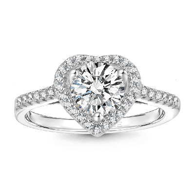 Brilliant Hearts VVS Moissanite Engagement Ring