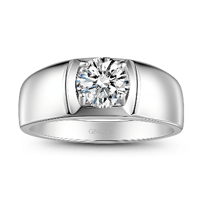 Brilliant 1Ct Moissanite Solitaire Men Ring