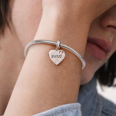 Heart GPS Coordinate Charm