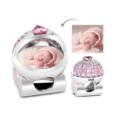 Pink Pram Photo Charm