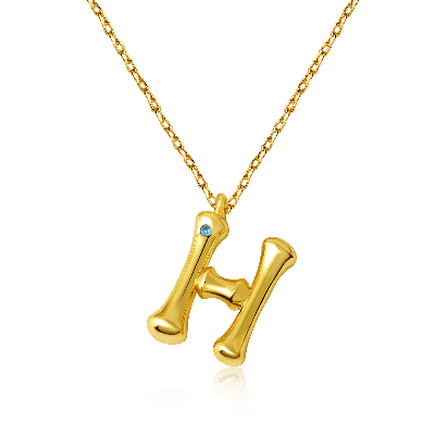 Bamboo Initial H Necklace