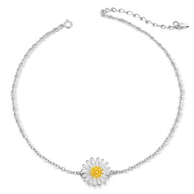 White Daisy Flower Anklet